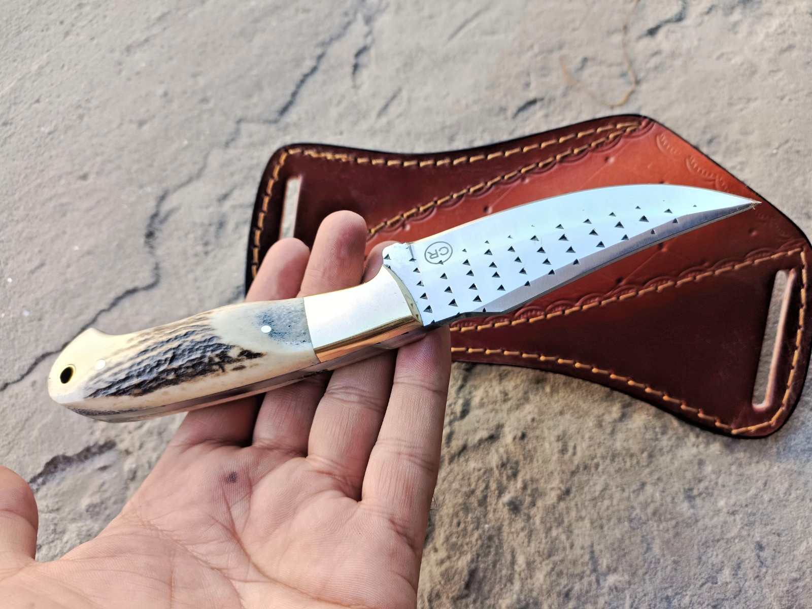 Swap Cut Custom Skinner Knife/Hunting/Bushcraft/Kitchen/ Stag/Antler Handle