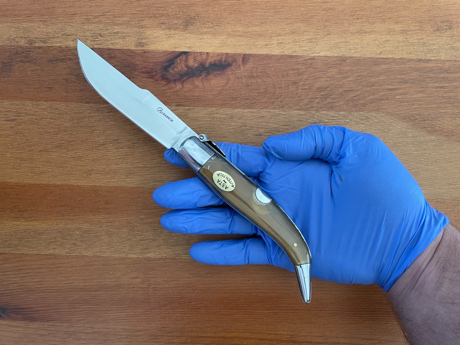 4.3″ Spanish Navaja Teja Pocket Knife Real Bull Horn Scales – USA Seller