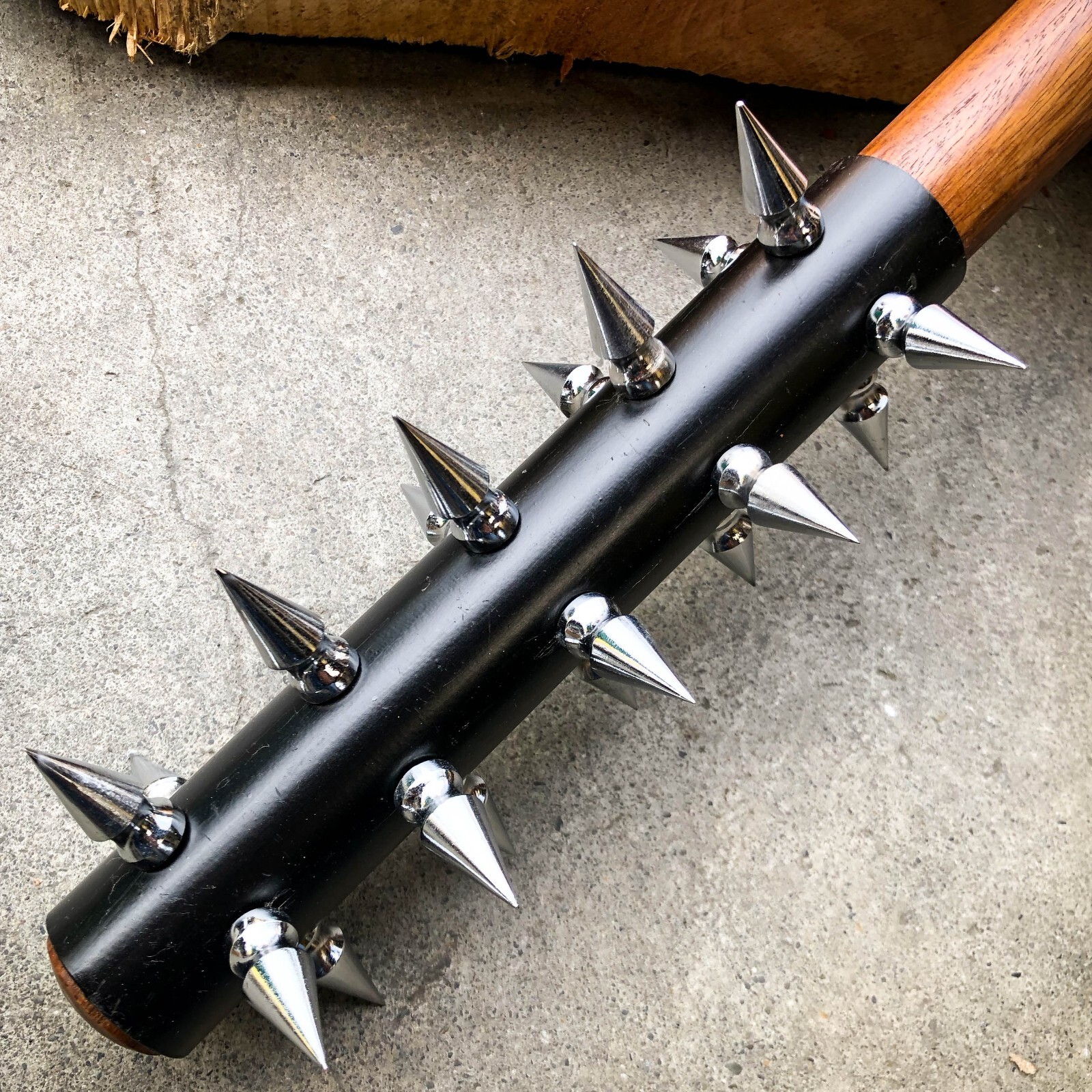 Medieval 30″ Mace Wicked Spiked Wood Club SOLID Middle Ages Bat Knight LARP