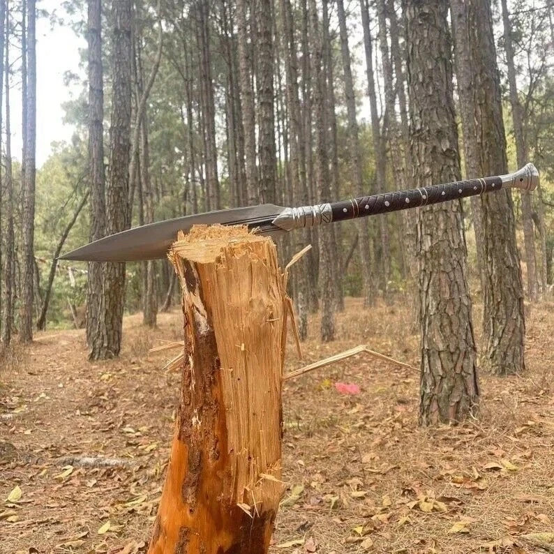 Custom Handmade Carbon Steel Blade Traditional Viking Spear | Hunting 30 inches,