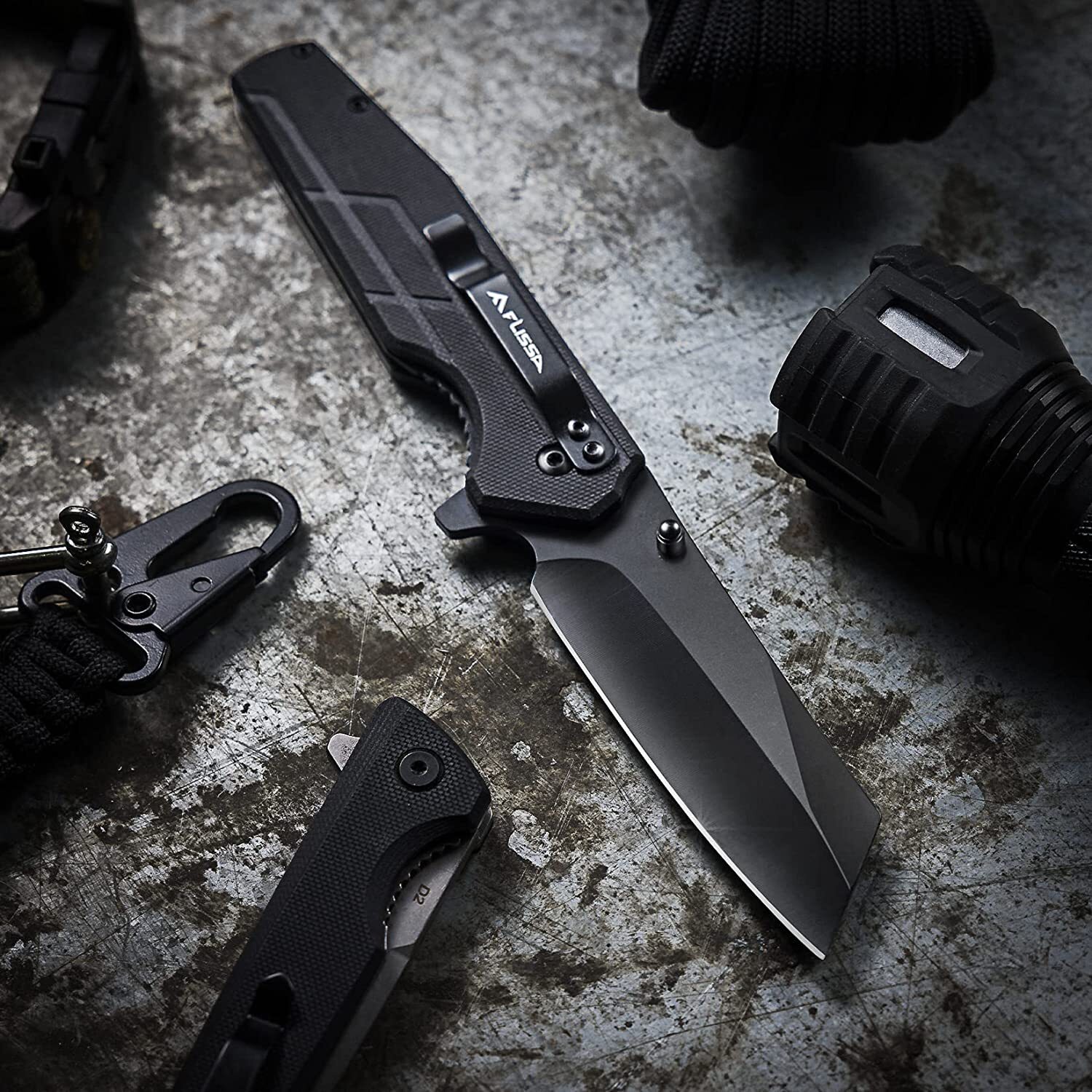 FLISSA 3.5″ Folding Stonewash Blade Tactical Knife G10 Handle Pocket Knife USA