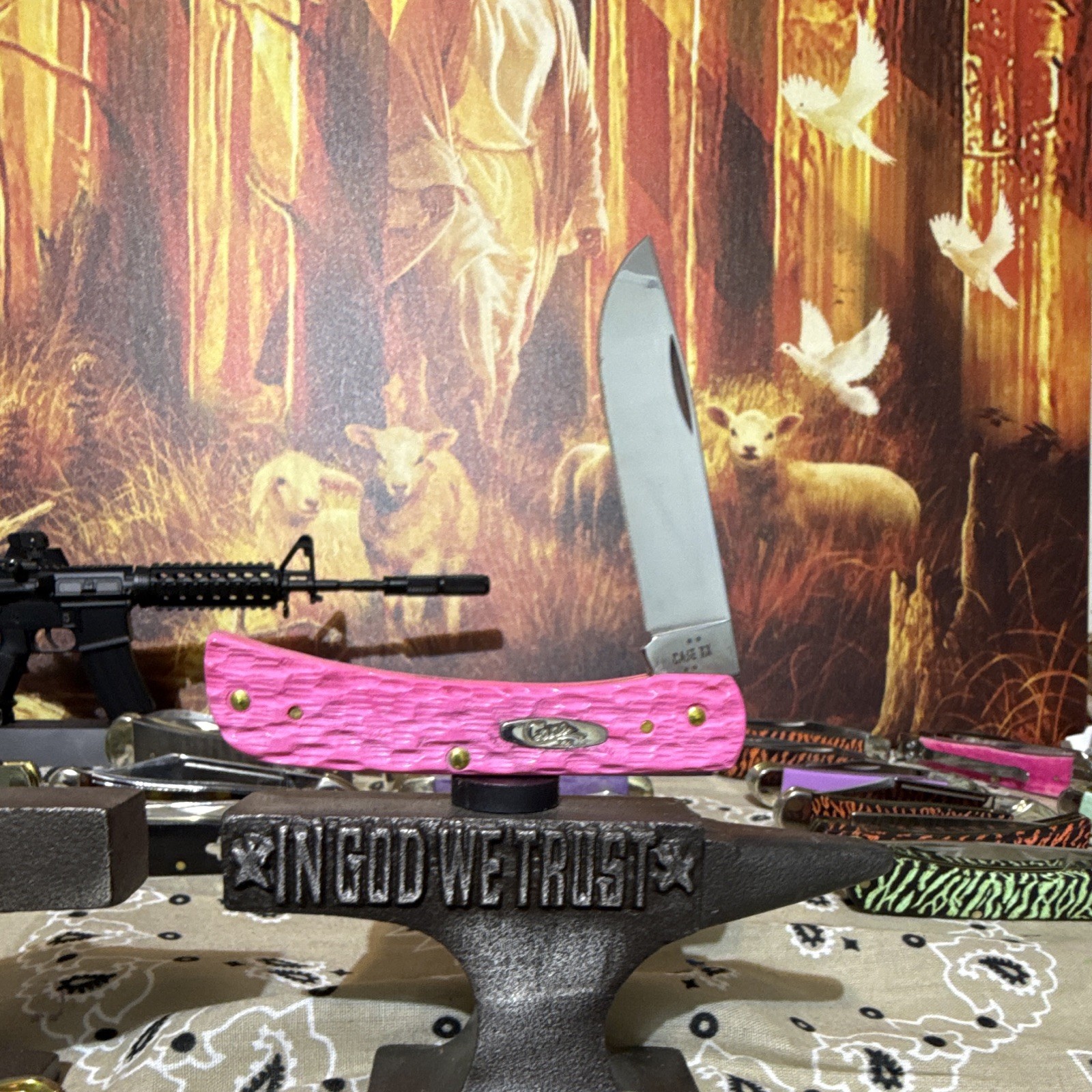 Case XX Woot Custom “Madam Case” Pink Peach Seed Jig Sod Buster Jr