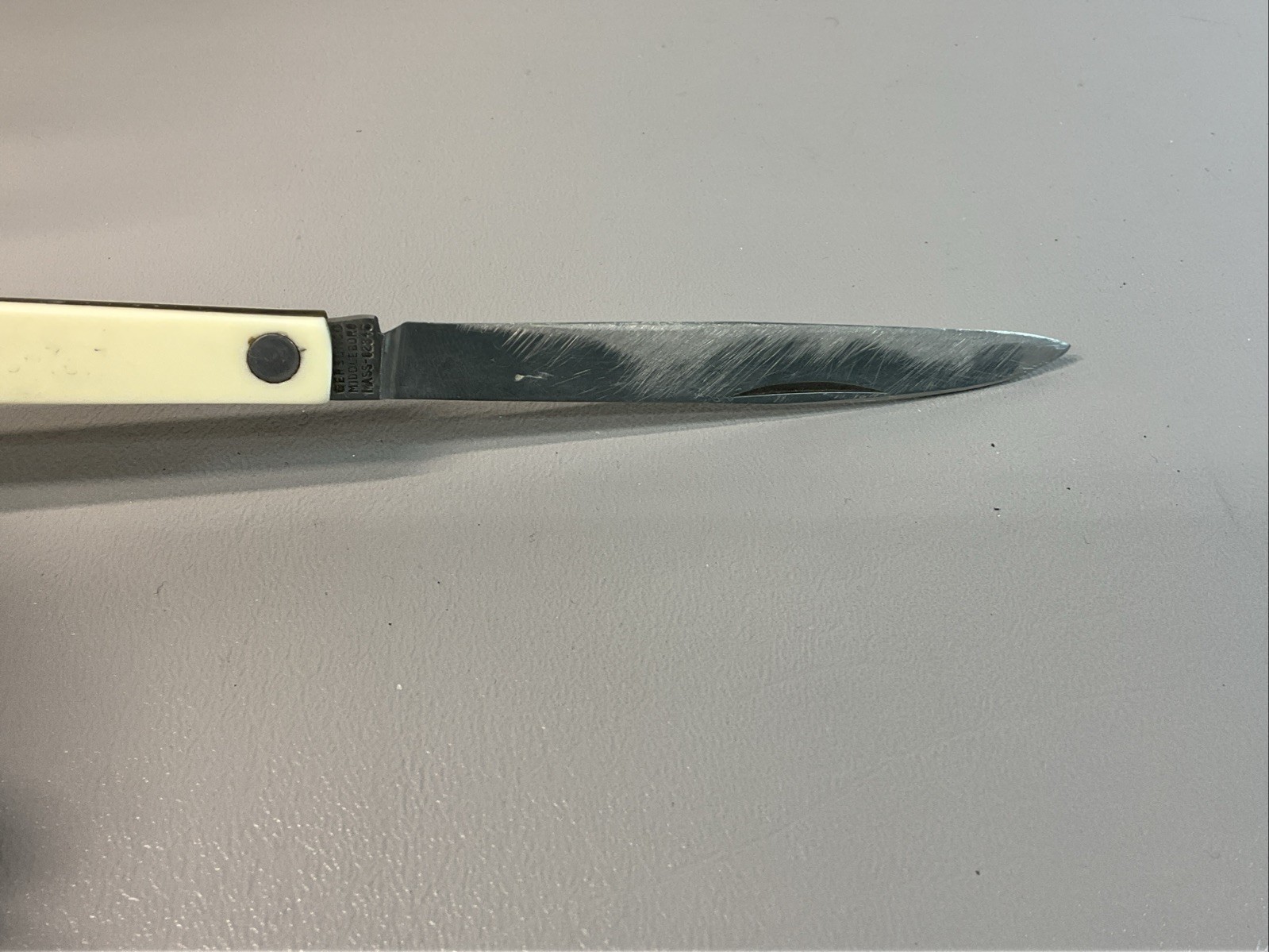 Vintage Gerson Co Large Melon Folding Pocket Knife, Crack In Handle(S1217)