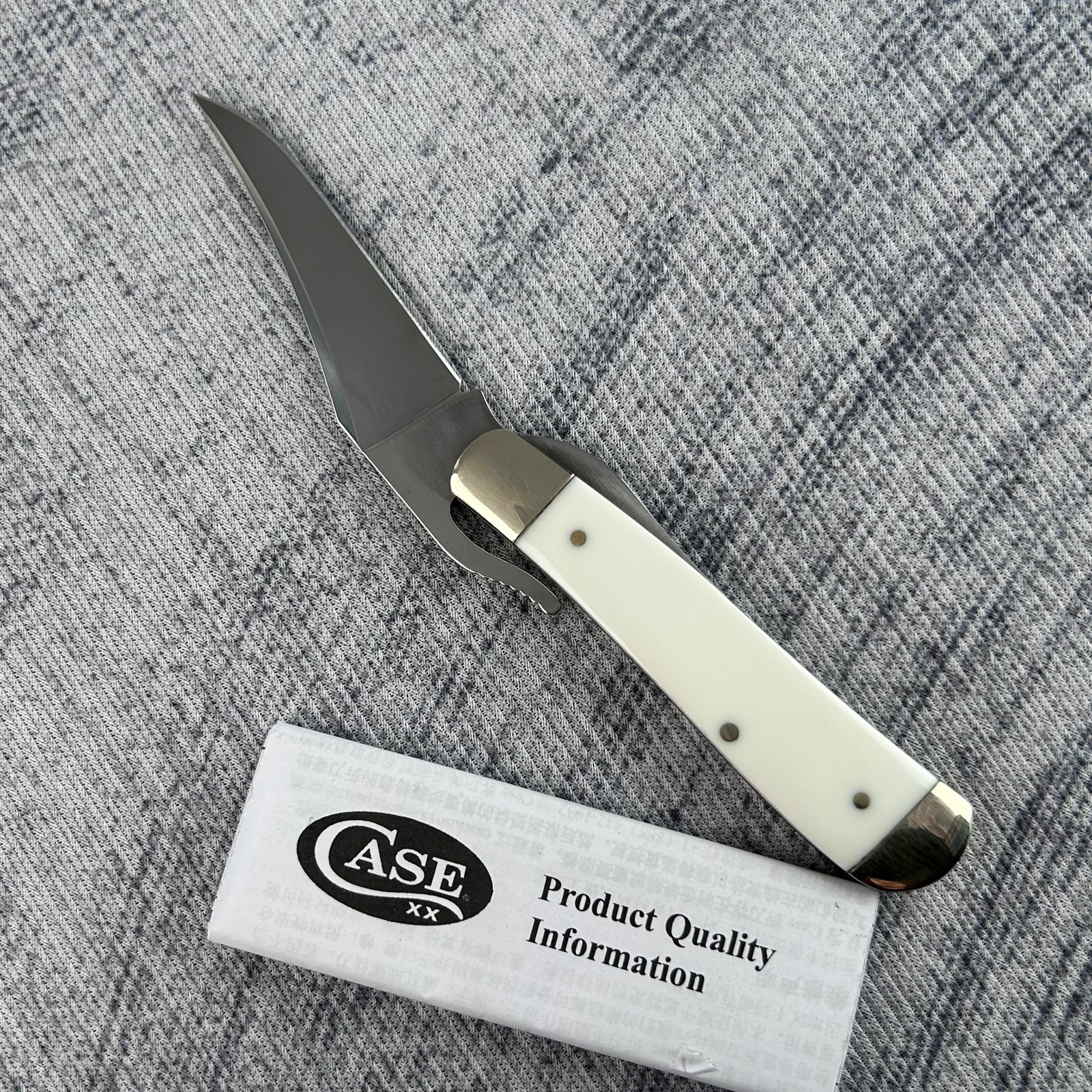 Case xx Knives Harley-Davidson Russlock 52249 White Pocket Knife Stainless