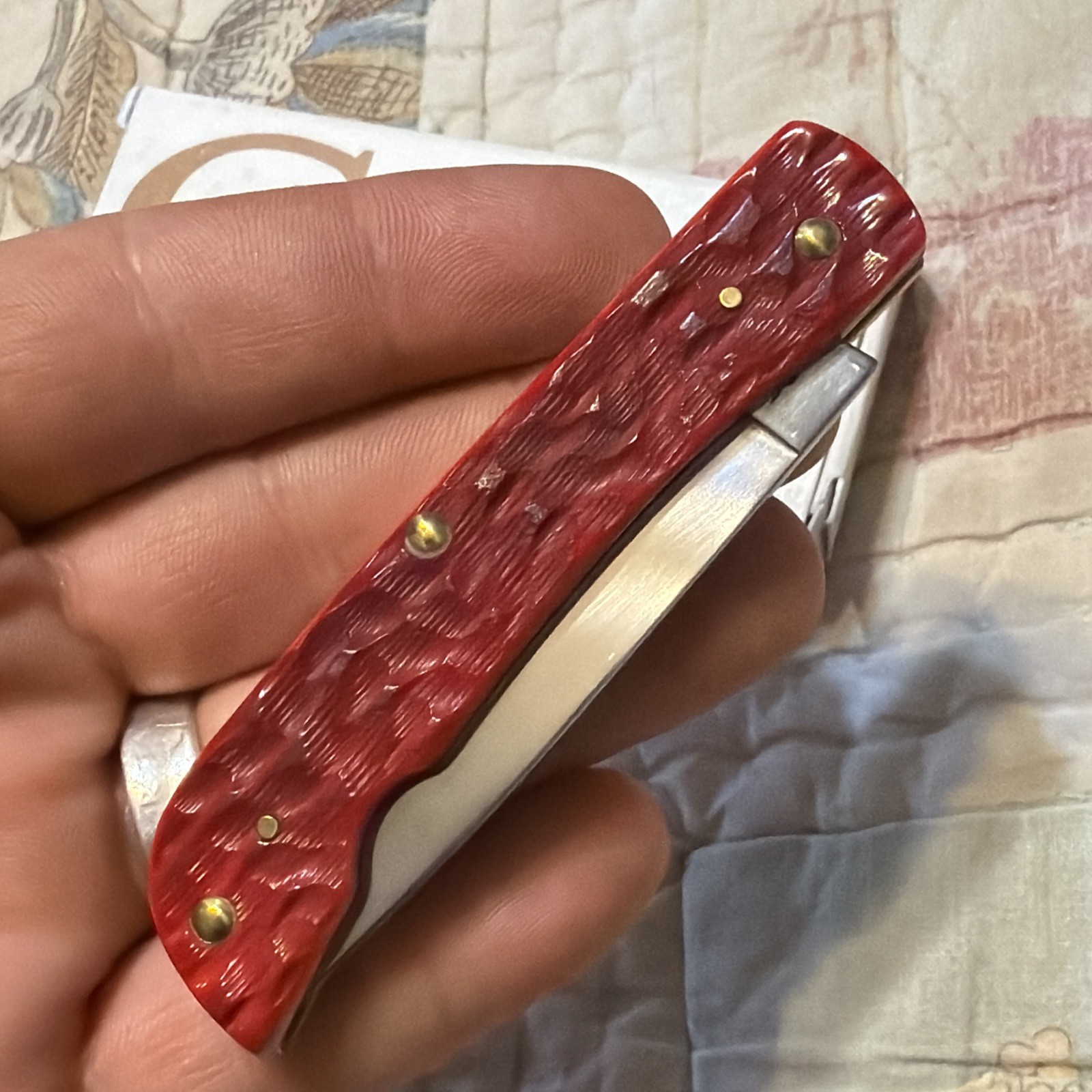 2025 Case XX Dark Red Jig Bone Sod Buster Jr 31945 6137 CS Knife Custom EZ Open