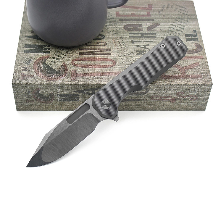 Ameight Knives Preyert II Folding Knife 3.75″ M390 Steel Blade Titanium Handle