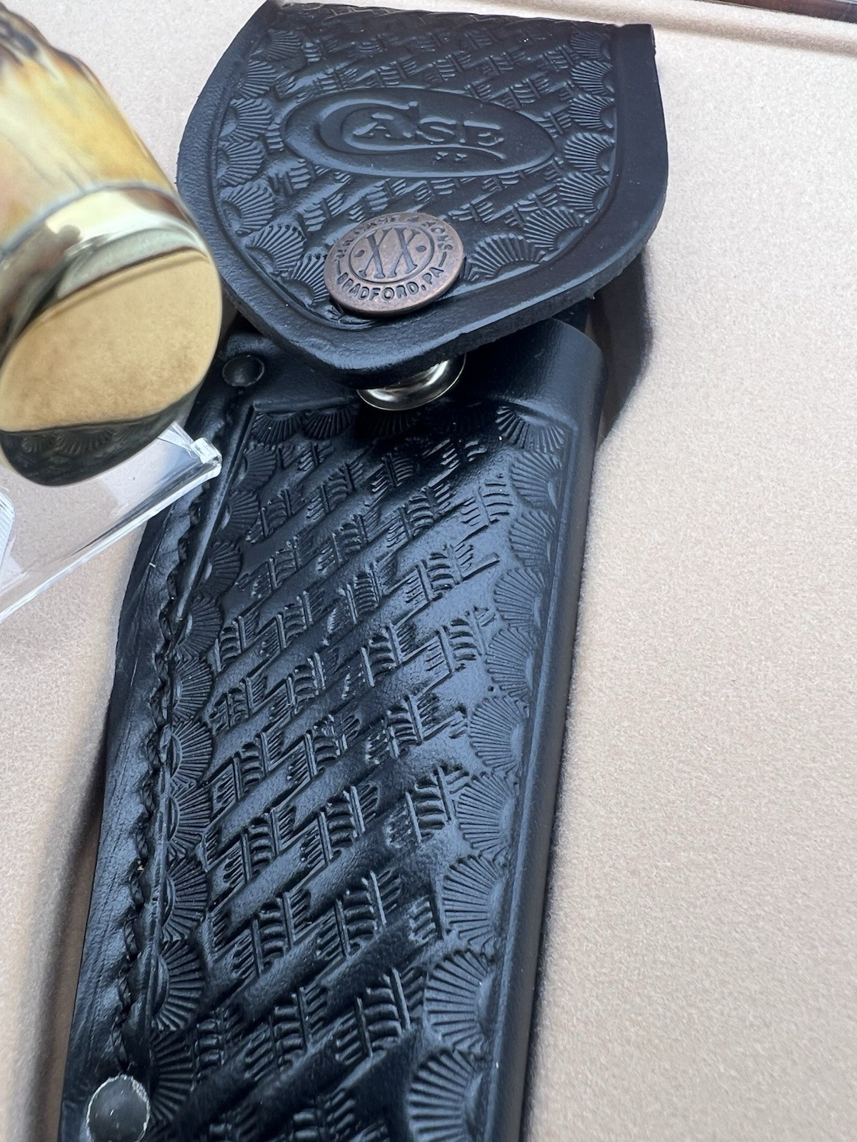 Case XX Deer Hunter 524-3 1/4 Blade Knife, Stainless Clip, Stag, Sheath 2014 🦌