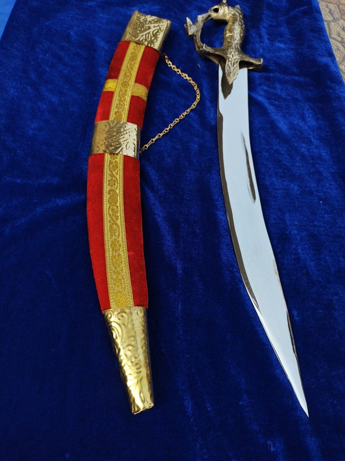 TRADITIONAL INDIAN RAJPUTI SWORD,STAINLESS STEEL BLADE WITH PERSONALISED CARVING