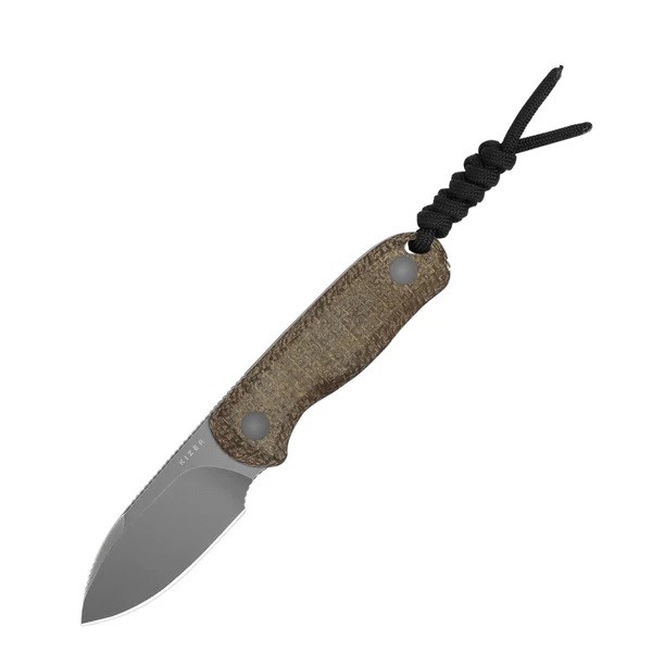 Kizer Drop Bear Fixed Blade Knife Brown Burlap Micarta Handle 14C28N 1094A1