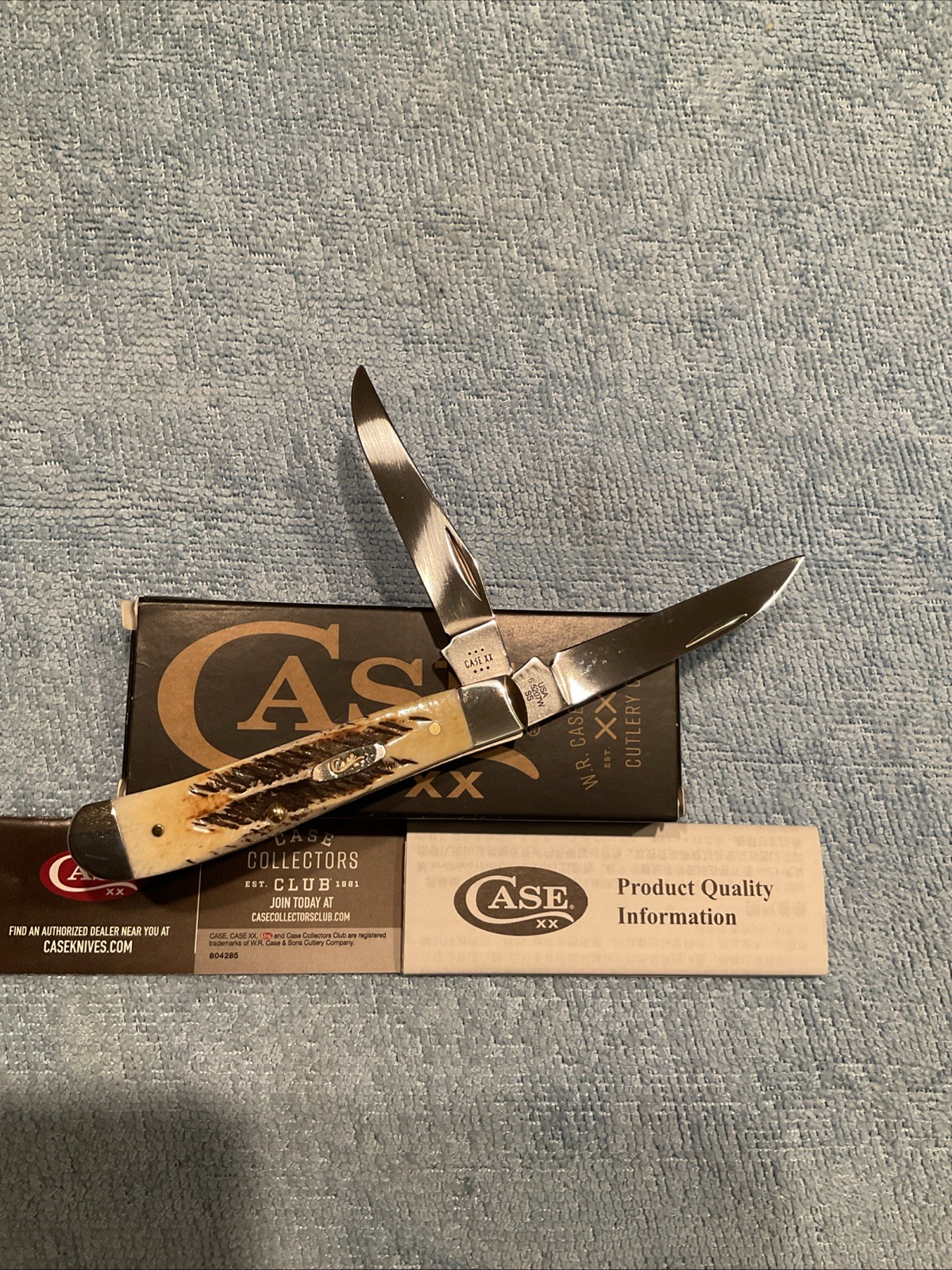 Case XX 6.5207W SS Mini Trapper 2 Blade Bone Stag Wharncliffe 2024 NIB