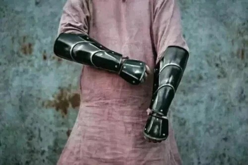 Gauntlet Gloves medieval Pair Accents Knight Crusader Armor Steel Gauntlet LARP