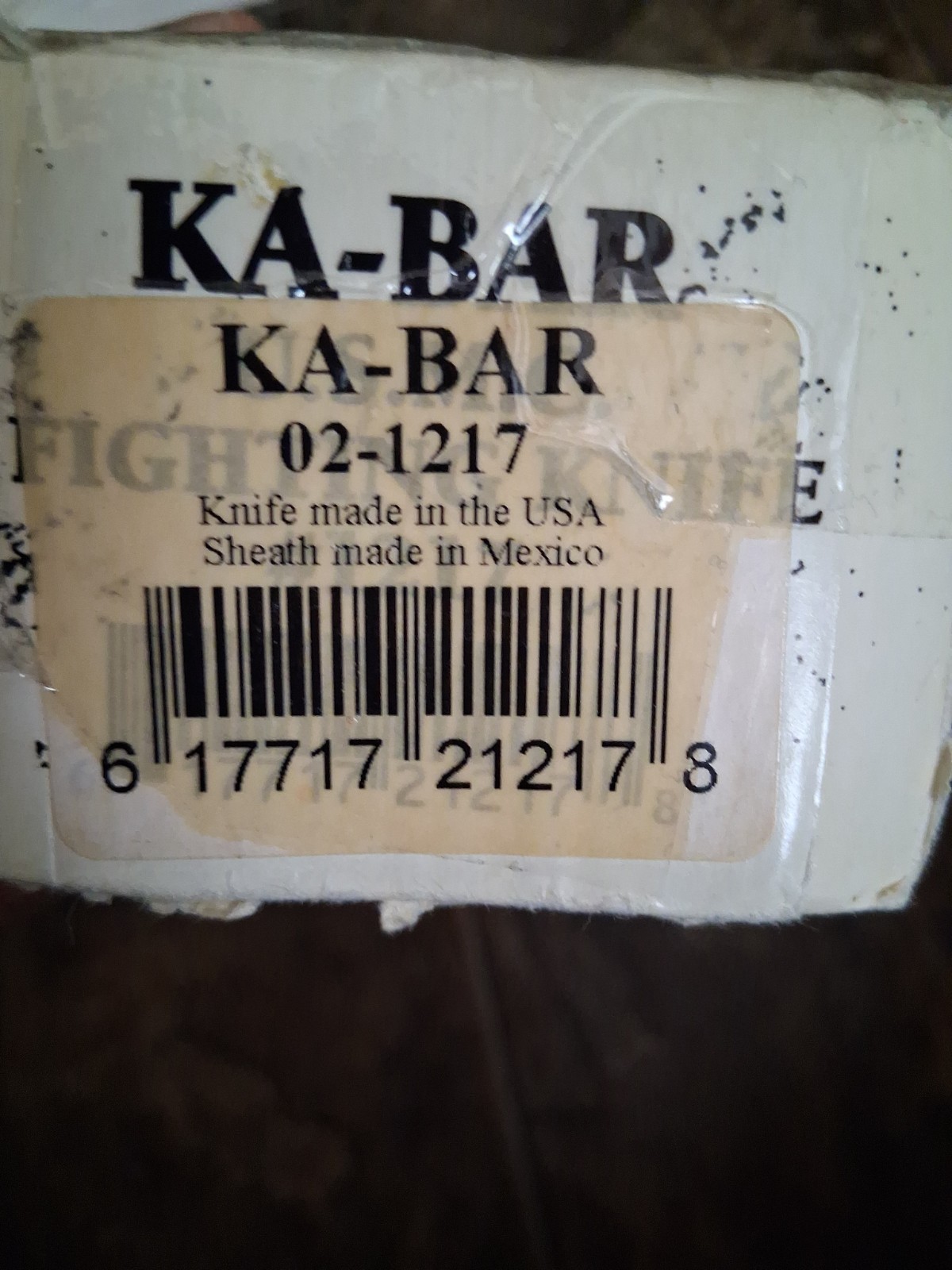 Vintage Ka-Bar USMC Fighting Knife 02-1217 w/ Box & Paperwork Olean NY Combat