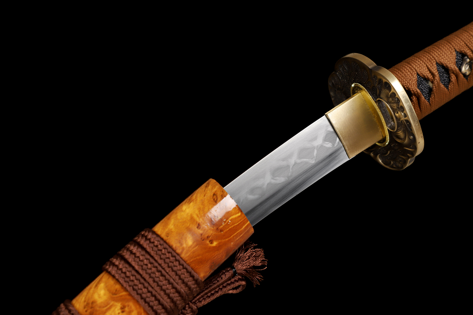 20» Clay Tempered L6 Steel Real Hamon Japanese Samurai Tanto Sword Short Katana