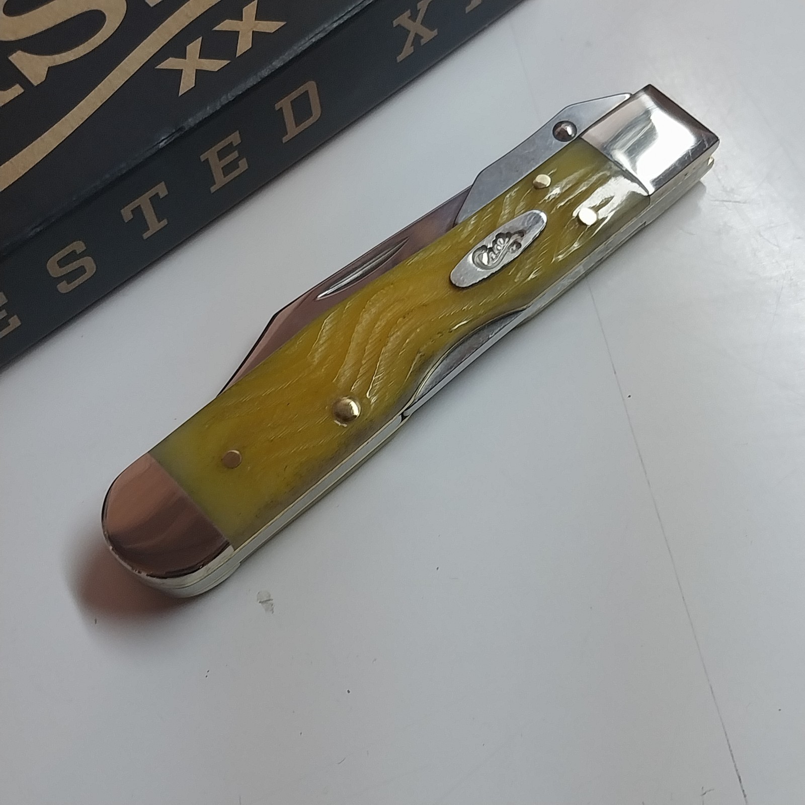 Case XX 75317 Yellow Bone Platts Jigged Cheetah Cub 611 1/2L SS NIB USA