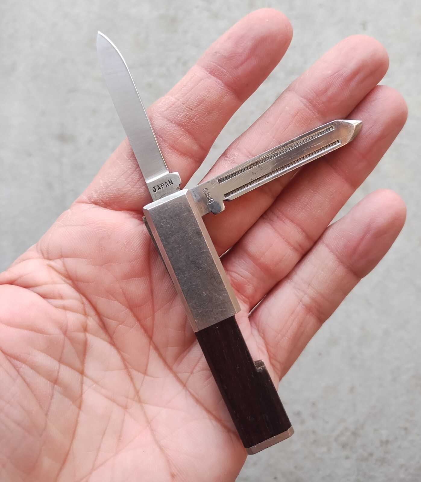 VINTAGE KERSHAW KAI #6100 KNIFE WITH FILE MADE IN JAPAN, 2.75″ CL., EXCELLENT