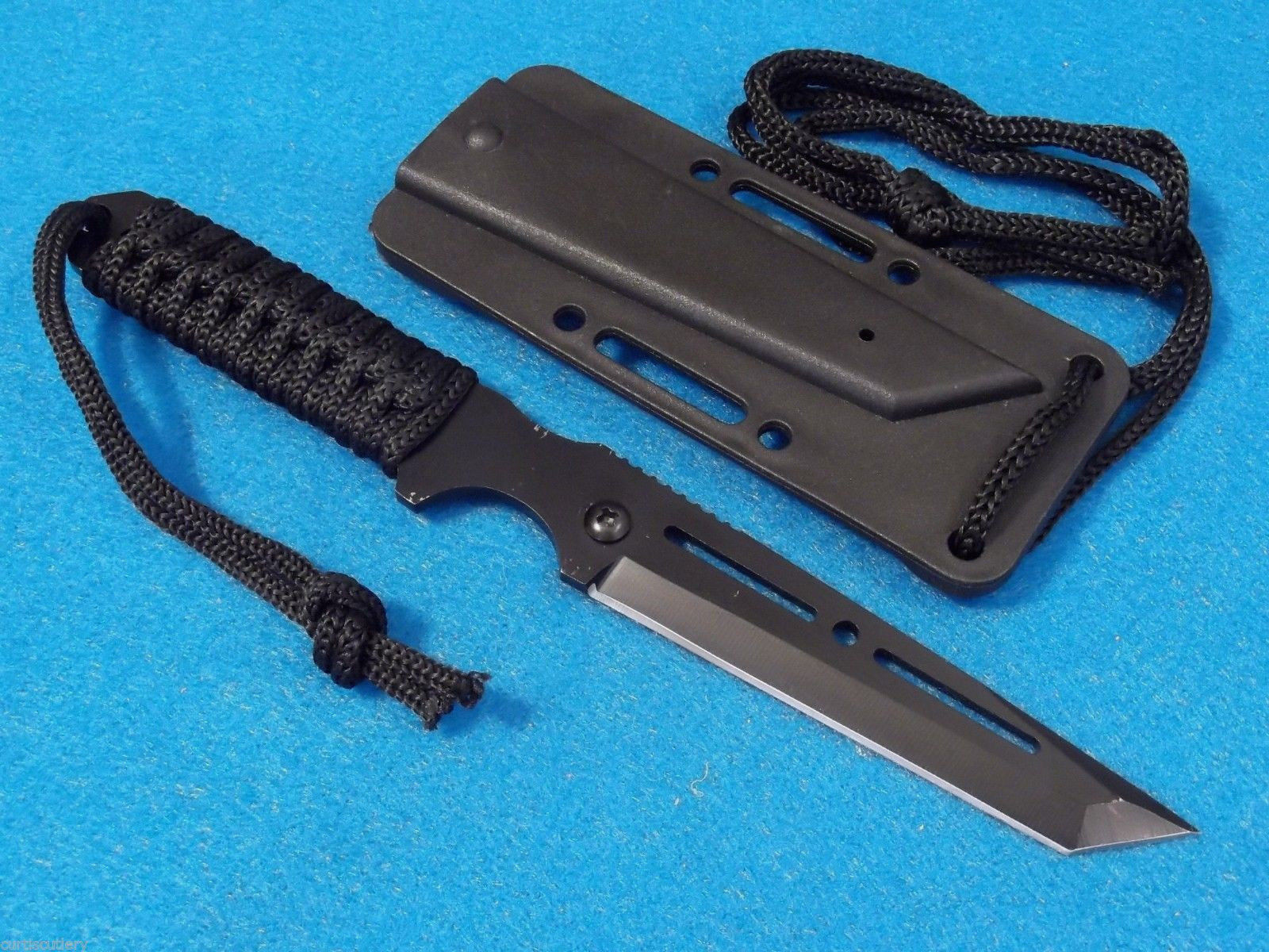 SLICK SNIPER I 210992 Black Tanto fixed blade Belt, Boot, Neck knife 8″ overall