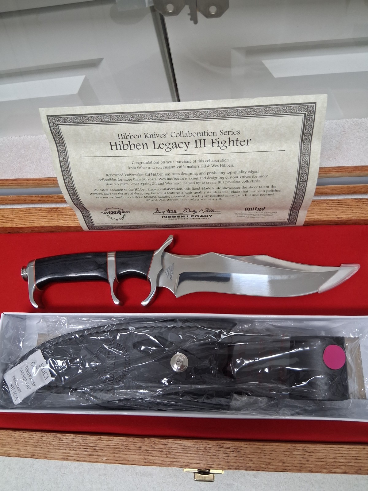 GIL HIBBEN’s LEGACY III FIGHTER Knife with Sheath & Box! NEW Condition!! 12 1/2″