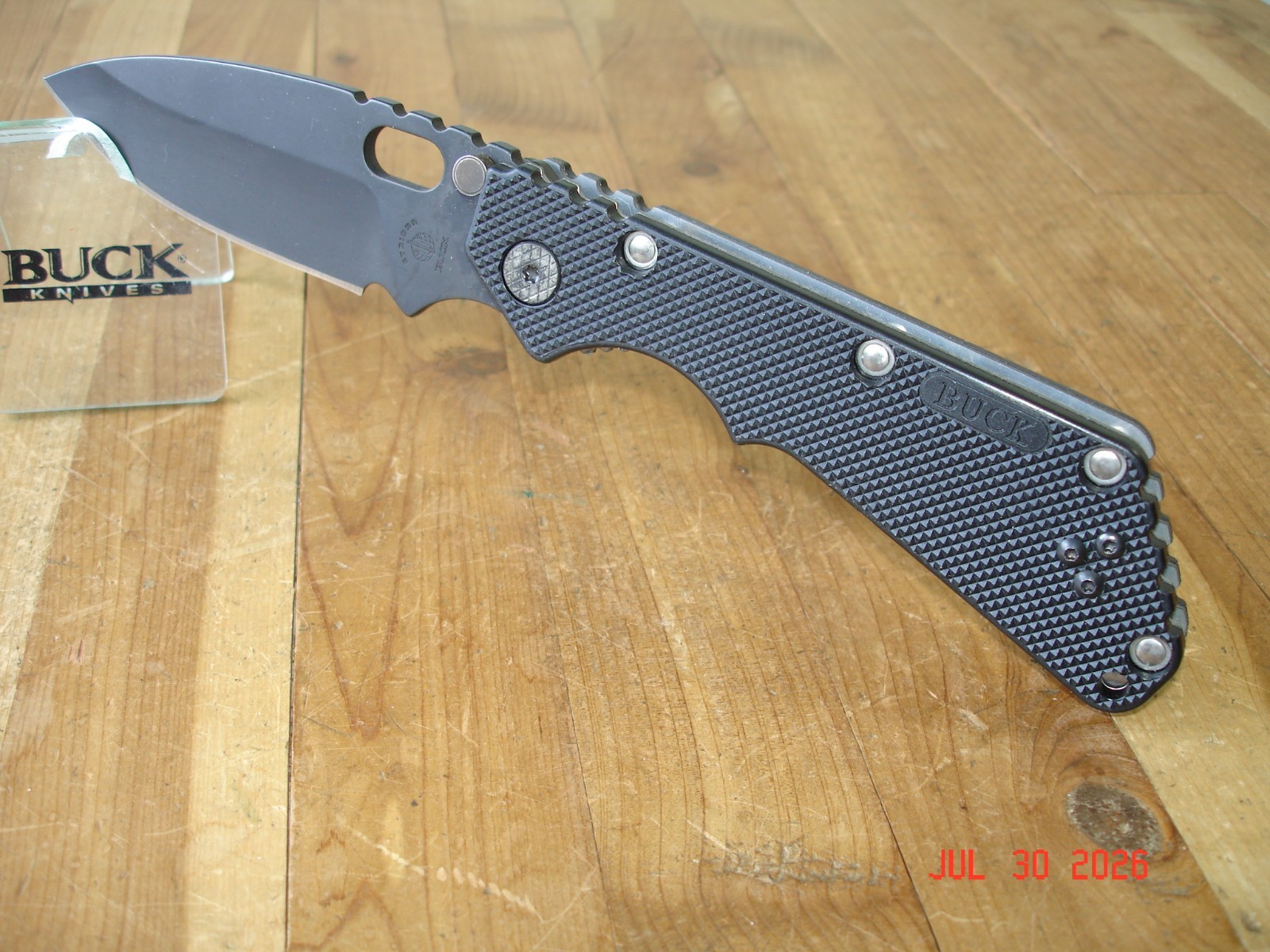 2007 BUCK KNIFE 882 889 STRIDER BLACK OX 420HC STEEL BLADE BLACK PLASTIC HANDLE