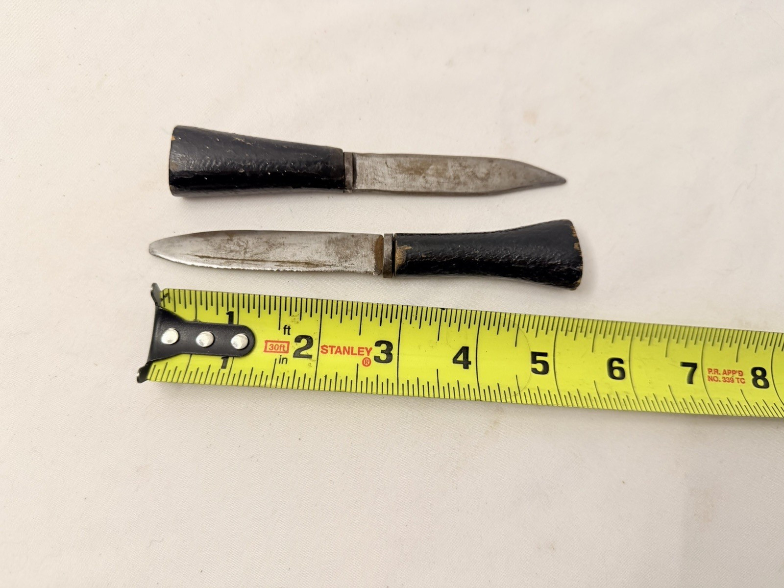 Old Vtg India Indian Army Kukri Gurkha Fighting Knife Blade Set Of 3 W/Scabbard