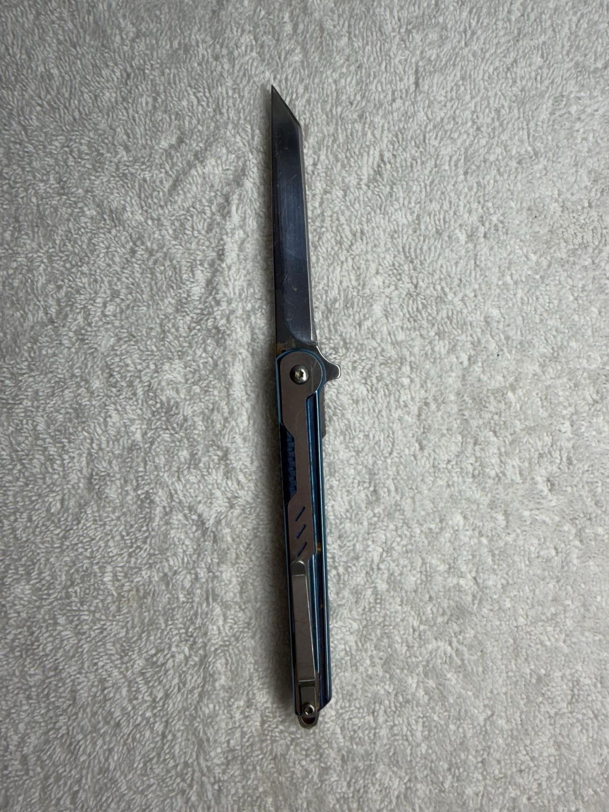 Stainless Steel EDC Pocket Knife, SS Handle, Ball Bearing Pivot, M390 Stainless