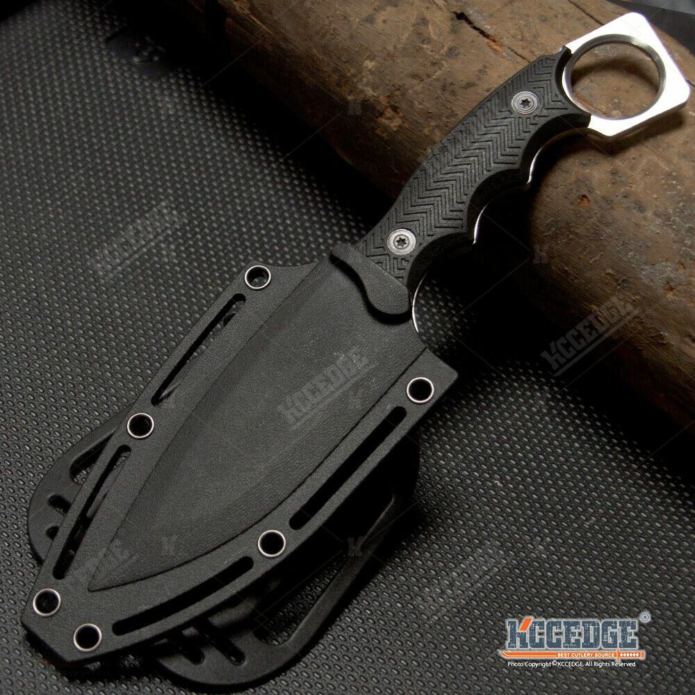 9″ Tactical Knife w/ Kydex Style Sheath Razor Sharp Full Edge Full Tang Blade