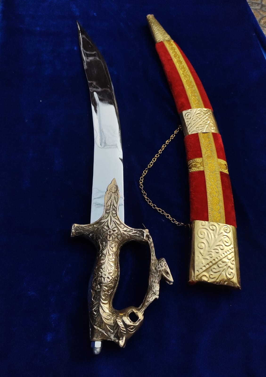 TRADITIONAL INDIAN RAJPUTI SWORD,STAINLESS STEEL BLADE WITH PERSONALISED CARVING