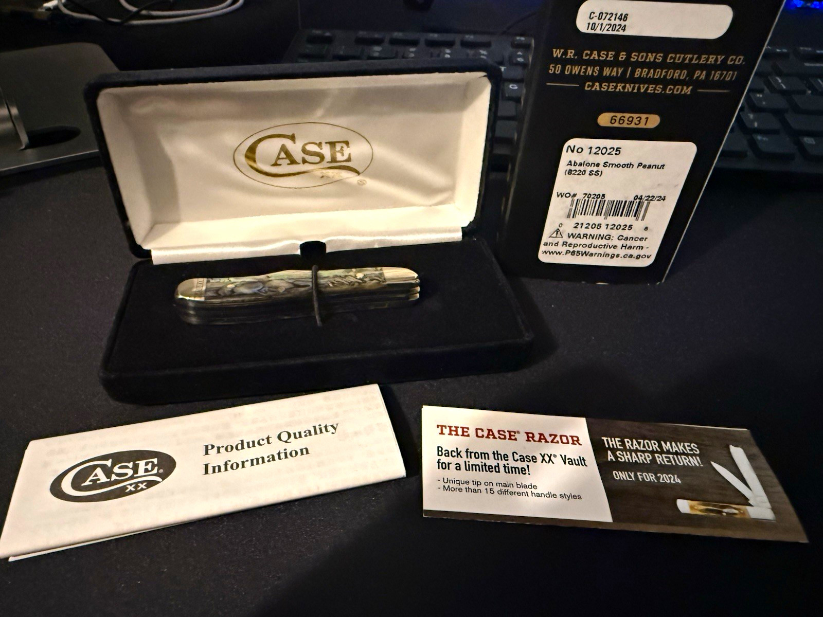 Case XX No 12025 Case Razor Abalone Peanut 2-Blade Slipjoint Knife 2024