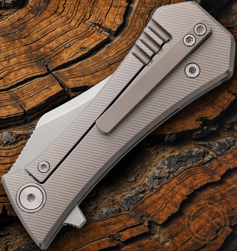 Auxiliary Manufacturing Folding Knife 2.75″ M390 Steel Blade Titanium Handle