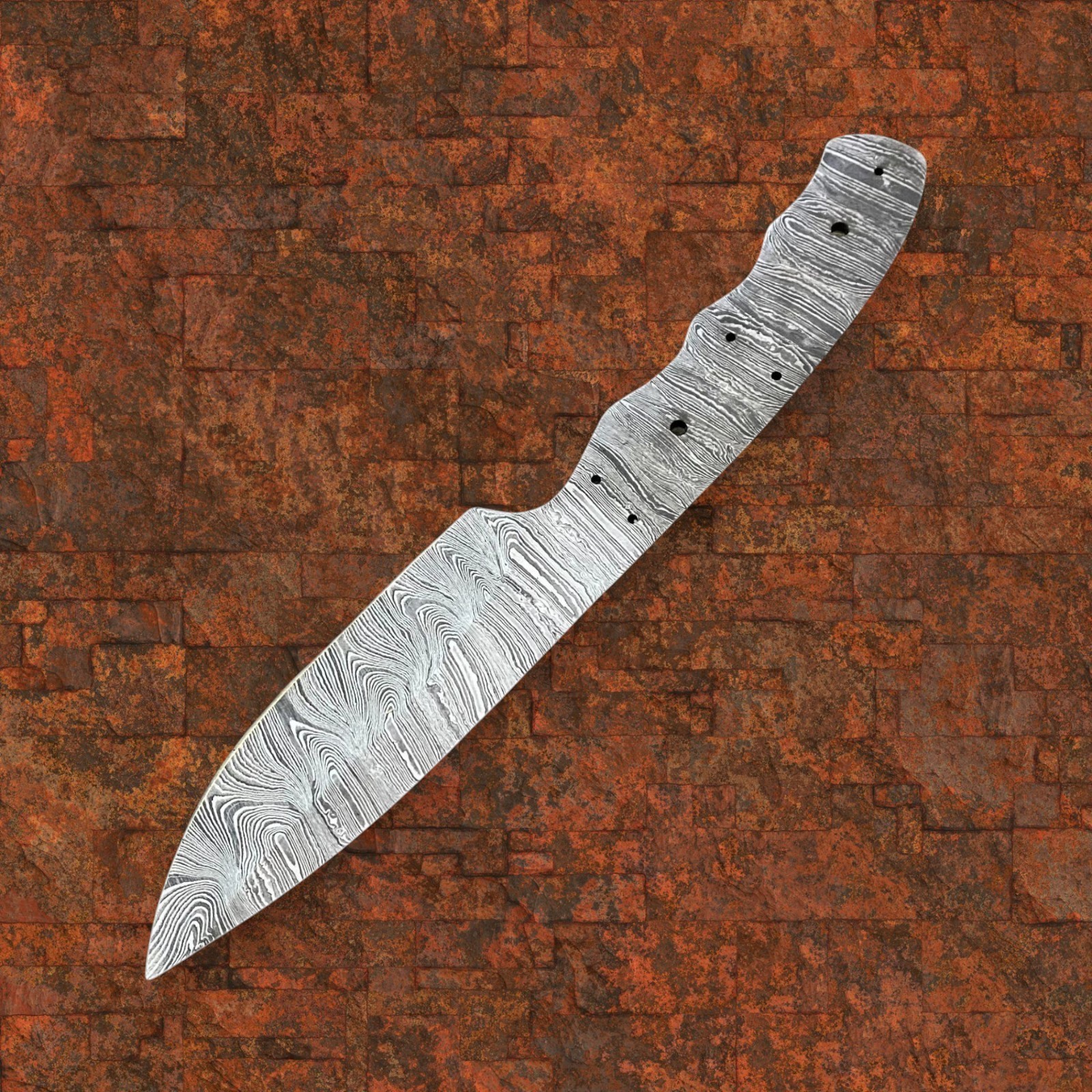 Custom Damascus Knife Blank Drop Point Full Tang Hunting Survival Tactical Tool
