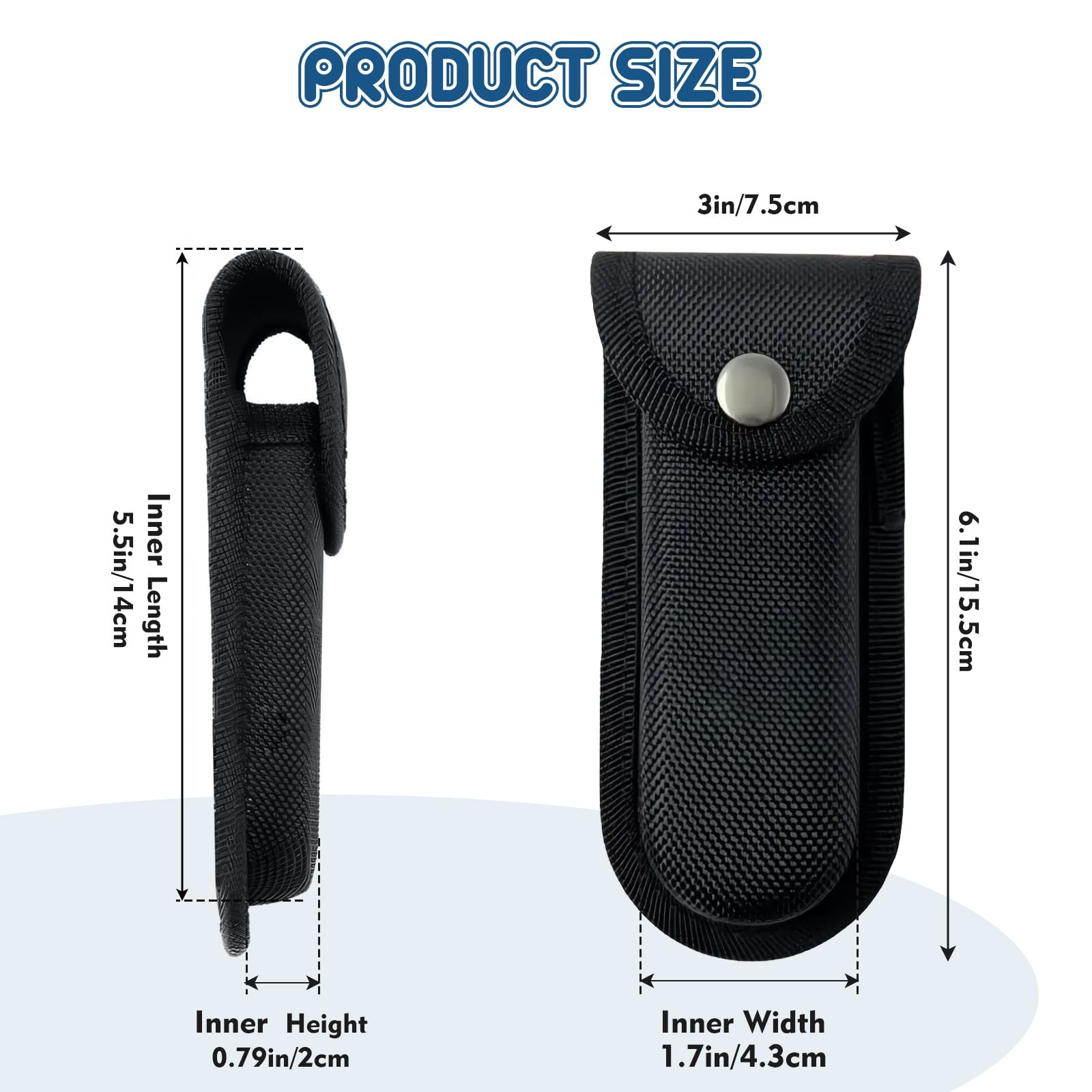 Nylon Pocket Knife Sheath, 5″-5.5″ Portable Knife Holder for Belt, Horizontal/Ve