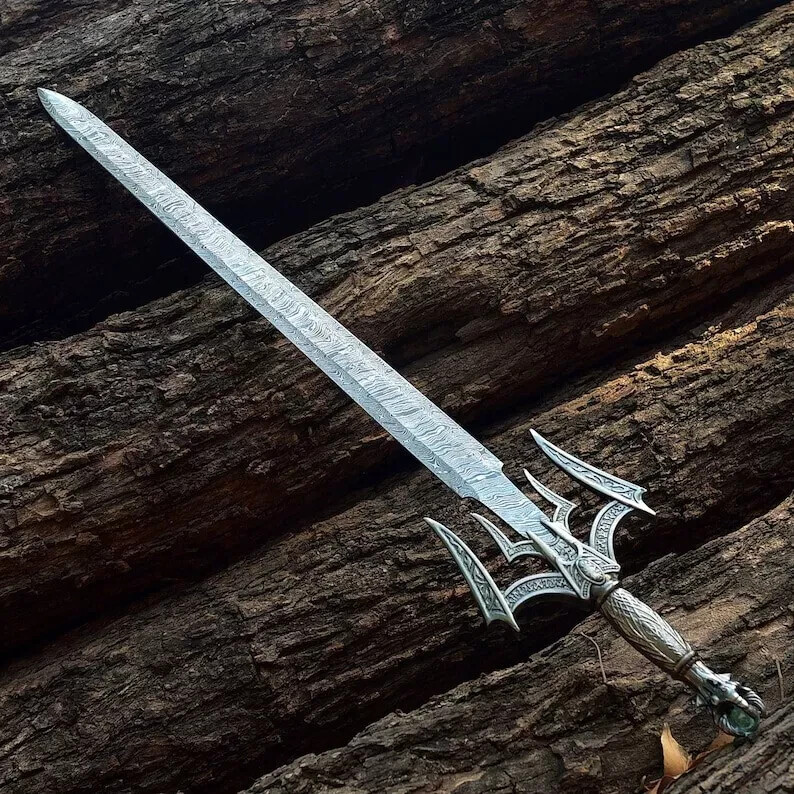 Custom Handmade Damascus Steel Blade Viking Barbarian Sword|Norse Battle Sword