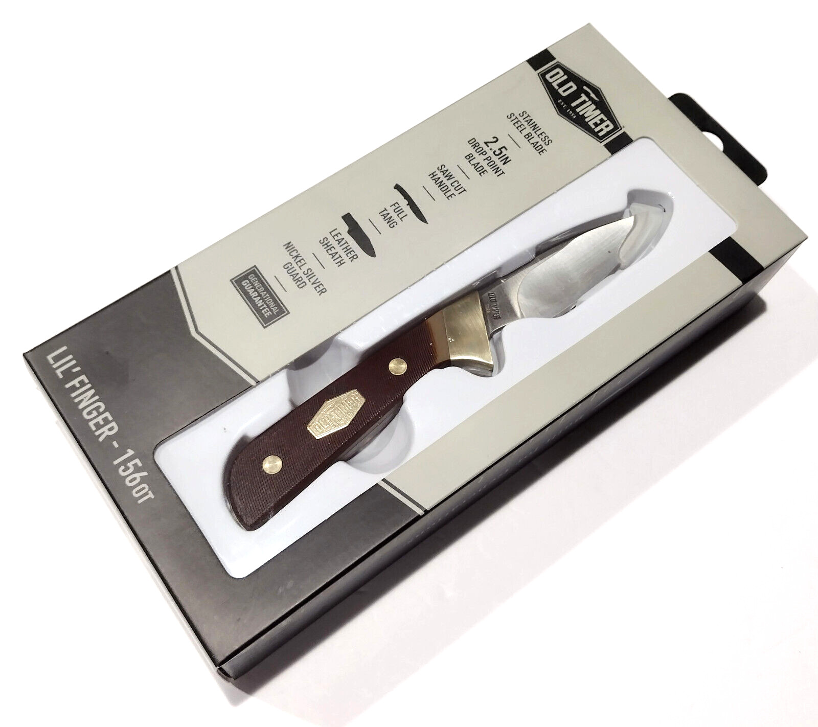 Schrade Old Timer Lil Sharp Finger Drop Point Blade Delrin Handles Knife 156OT