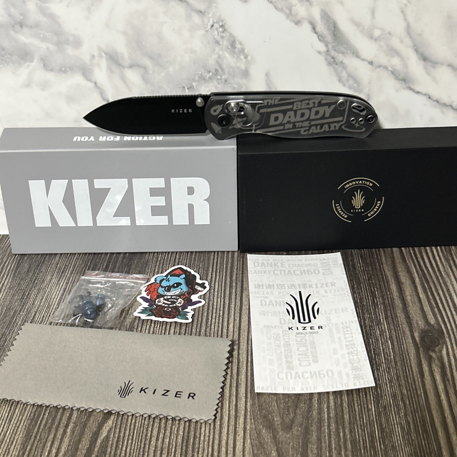 Kizer Drop Bear EDC The Best Daddy In The Galaxy New In Box