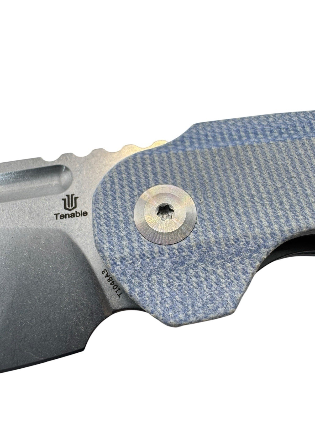 Tenable Rafe L Folding Knife Blue Micarta Handle Stonewashed SS Blade New
