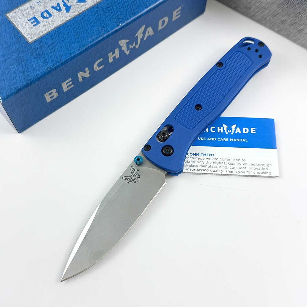 Benchmade Knives Bugout 535 CPM-S30V Steel Blue Grivory Handle Folding Knife