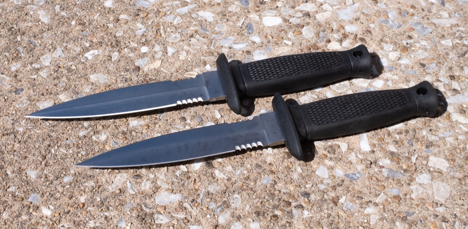Double Edge Knife Spear Point Tactical Horizontal Carry Sheath Full Tang 7″