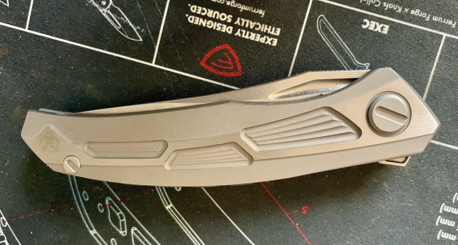 Titanium Framelock Flipper w/ Trailing Point Satin Finish M390 Blade