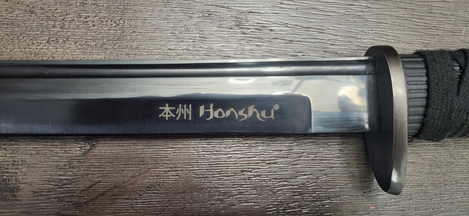 Honshu Katana 1060 High Carbon Steel Full Tang Black Cord Handle w/ Scabbard