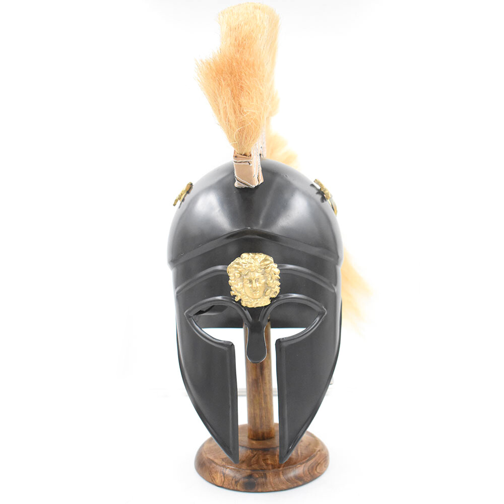 Medieval Warrior Corinthian Helmet with Plume 18 Gauge Steel Wearable for Adult