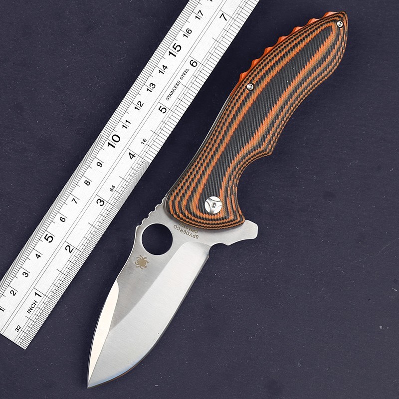 Brown G10 Folding Hunting Outdoor Heavy Duty Thick Knife Pocket Clip Camping New