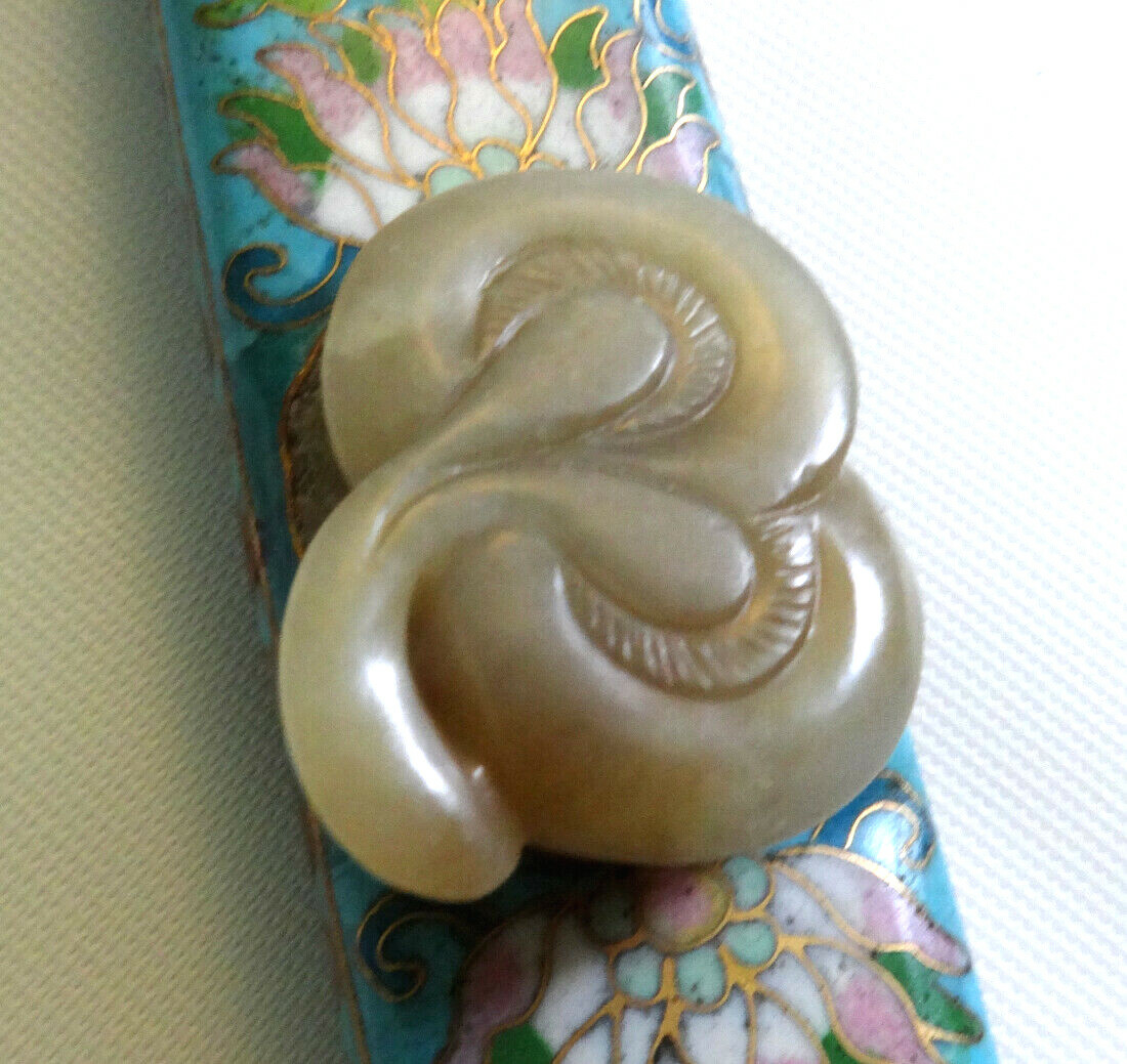 Antique Chinese Sword Jian Jade Tai Chi Cloisonne Enamel Sheath Scabbard
