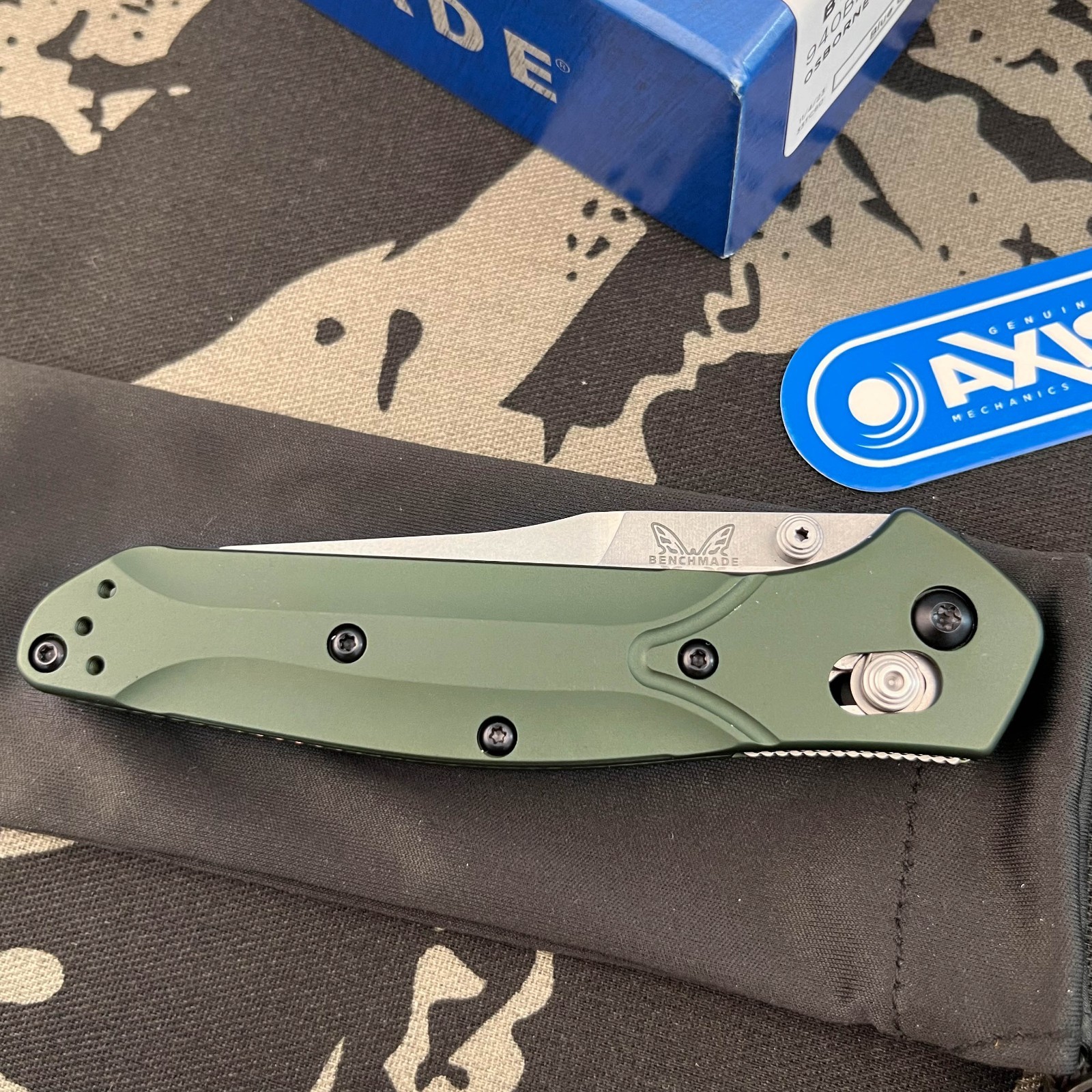Benchmade 940 OSBORNE GREEN ALUMINUM CPM-S30V BLADE 3.4» Folding Knife