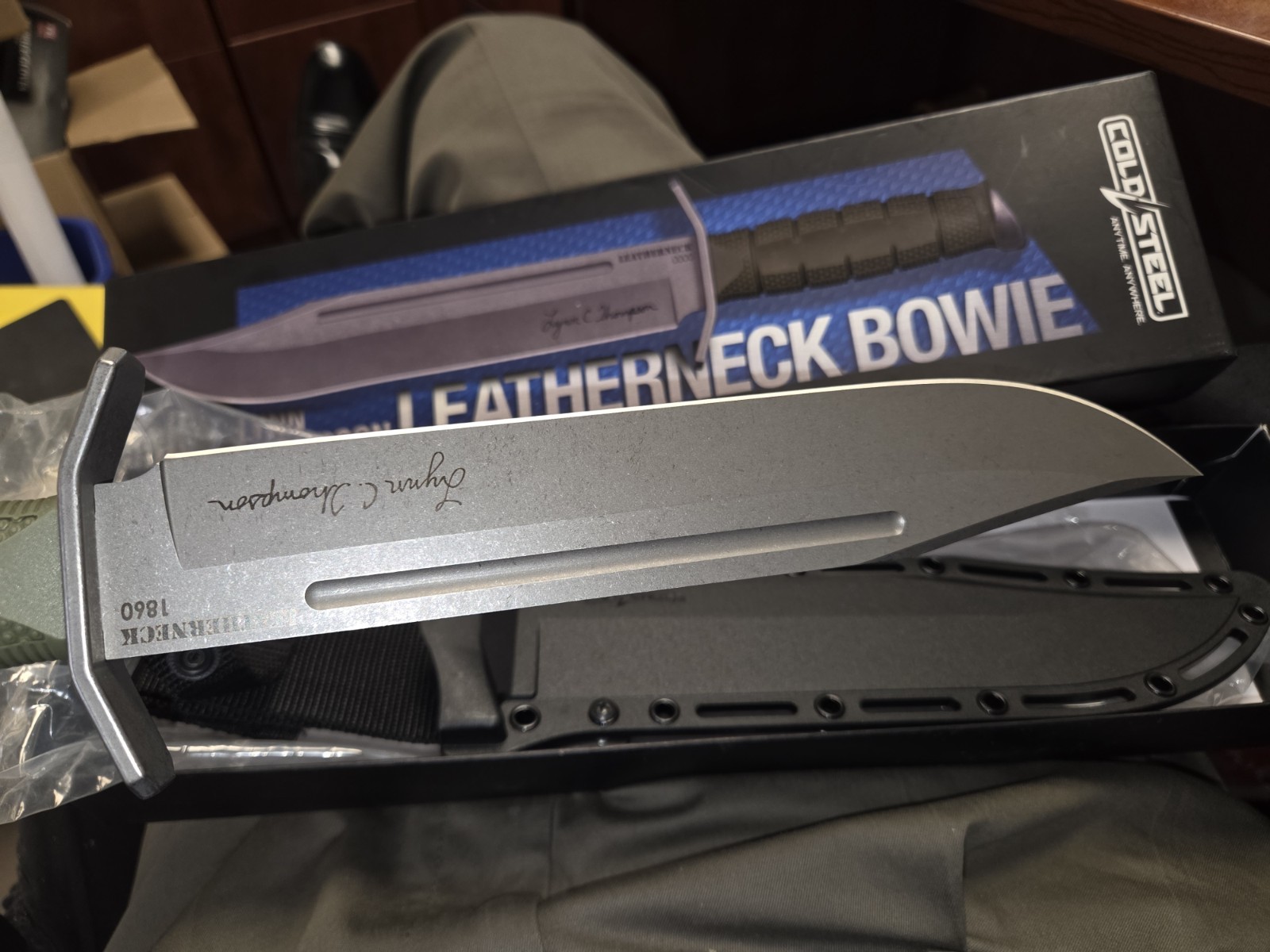 Lynn Thompson Cold Steel Leatherneck Bowie Knife 10.5″ New In Box Ltd Ed #1519