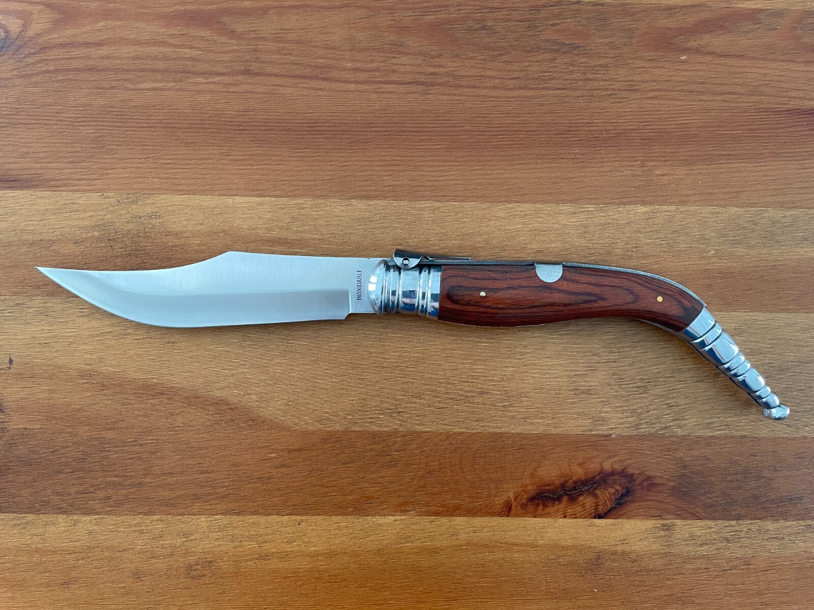 6.5” Navaja Sevillana Style Folding Knife Red Wood Scales From Spain – US Seller