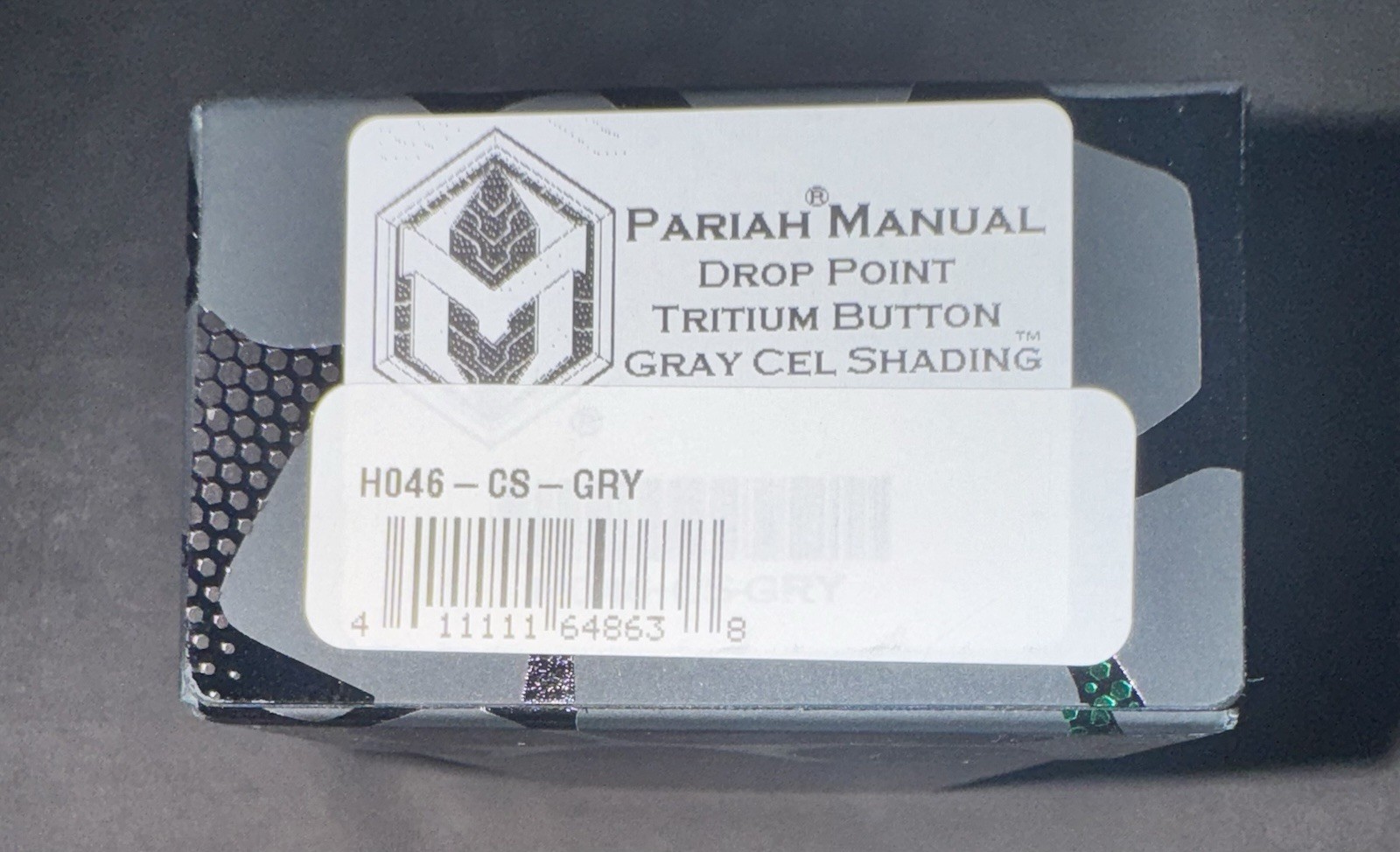 Heretic Knives Pariah Manual Button Lock Knife Gray Cel-Shade