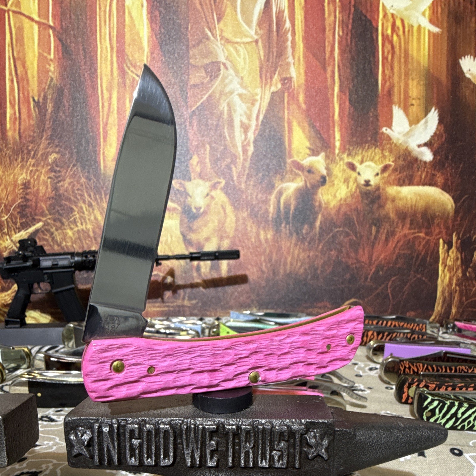 Case XX Woot Custom “Madam Case” Pink Peach Seed Jig Sod Buster Jr