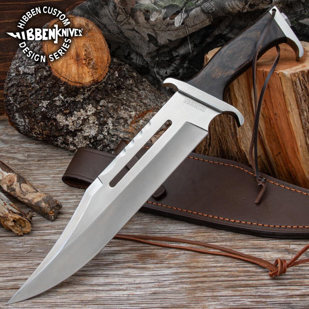 Hibben III Bowie Knife | 1988 Rambo Reproduction | Leather Sheath Included