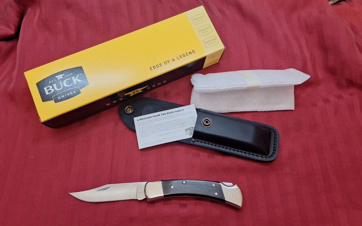New Buck 110 Hunter Clip Point Knife Nickel Sliver Stamped Tang! Yes Nickel!