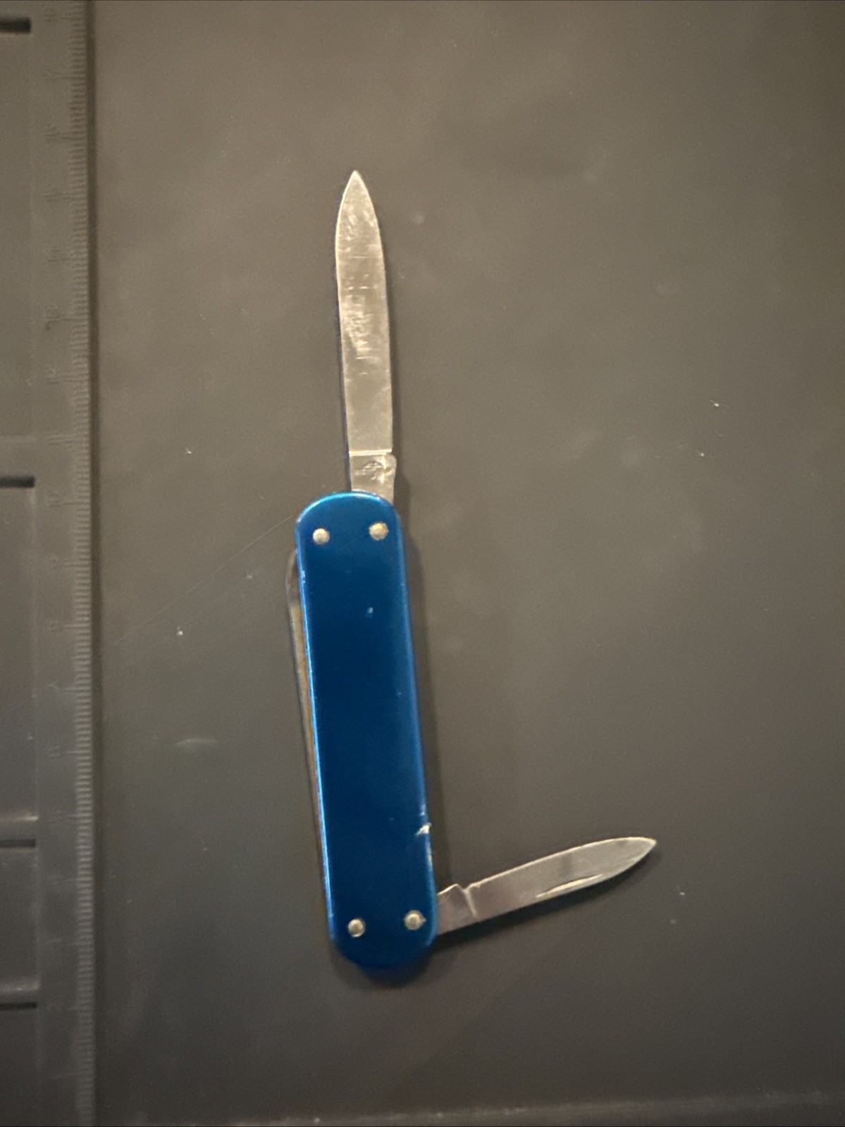 Victorinox Victoria 74mm Prince Steel Swiss Army Knife Blue Alcan Branded Used