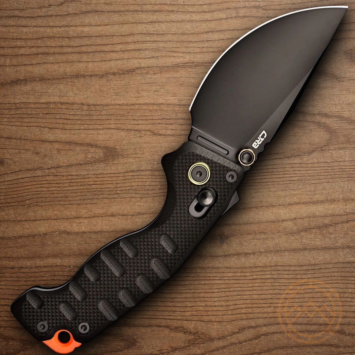 CJRB Doubletap Folding Knife 3⅞» D2 Tool Steel Drop Point Blade Black G10 Handle